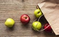 Fresh apples in a paper bag Royalty Free Stock Photo