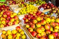 Fresh apples stand at the city market, Krakow, Poland Royalty Free Stock Photo