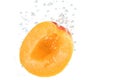 Fresh apricot with bubbles Royalty Free Stock Photo