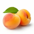 Fresh Apricot On White Background