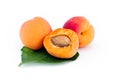 Fresh apricots isolated Royalty Free Stock Photo