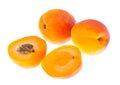 Fresh apricots isolated on white background Royalty Free Stock Photo