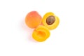 Fresh apricots isolated on white background Royalty Free Stock Photo