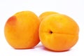 Fresh apricots on white background