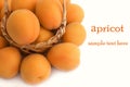 Fresh apricots on white background