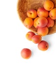 Fresh apricots in the wooden bowl still life Royalty Free Stock Photo