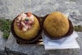 Fresh arancini, deep fried rice balls