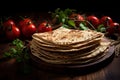 Fresh Armenian bread lavash. Generate Ai