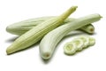 Fresh Armenian cucumbers with slices isolated