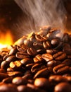 fresh aromatic coffee beans being roasted generative