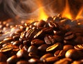 fresh aromatic coffee beans being roasted generative