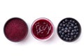 Fresh Aronia berries, powder and jam