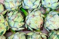 Fresh artichokes on display at Broadway Market in London