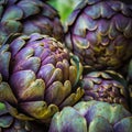 Fresh artichokes at farmers market Royalty Free Stock Photo