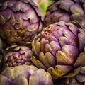 fresh artichokes at farmers market Royalty Free Stock Photo