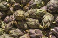 Fresh artichokes at food market Royalty Free Stock Photo