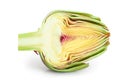 Fresh Artichokes half isolated on white background closeup Royalty Free Stock Photo