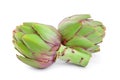 Fresh Artichokes isolated on white background closeup Royalty Free Stock Photo