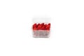 Fresh Asia Strawberry are arranged in premium packaging plastic box with bubble wrap inside on the white background. Clipping path Royalty Free Stock Photo