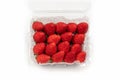 Fresh Asia Strawberry are arranged in premium packaging plastic box with bubble wrap inside on the white background. Clipping path Royalty Free Stock Photo