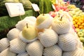 Fresh asian pears shot, Asian pears in the supermarket Royalty Free Stock Photo