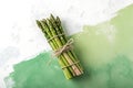 Fresh asparagus bundle celebrating national asparagus month in usa Royalty Free Stock Photo