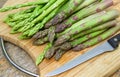 Fresh asparagus on a cutting Board