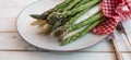 Fresh asparagus on a plate Royalty Free Stock Photo