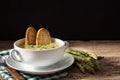 Fresh asparagus soup Royalty Free Stock Photo