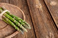 Fresh Asparagus Spears on a Wooden Table