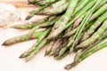 Fresh asparagus stems and garlic Royalty Free Stock Photo