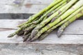 Fresh asparagus on wood surface Royalty Free Stock Photo