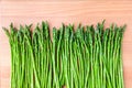 Fresh asparagus on wooden board. Royalty Free Stock Photo