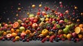 Fresh Assorted Fruits on Foody Background AI Generative Royalty Free Stock Photo