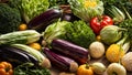 Fresh assorted harvest vegetables healthy vitamin