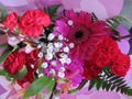 Fresh and attractive colorful flower bouquet at the florist