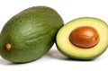 Fresh avacado fruit on a white background