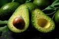 Fresh avocado half close-up