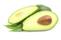 Fresh avocados on a white background. Clipping path