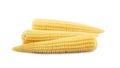 Fresh baby corn cobs on white Royalty Free Stock Photo