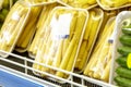 Fresh baby corn in plastic package Royalty Free Stock Photo