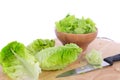 Fresh baby cos lettuce on white background Royalty Free Stock Photo