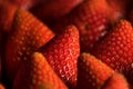 Fresh background detail of a strawberry box. Healthy food concept Royalty Free Stock Photo