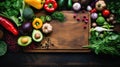 fresh background vegan food wooden