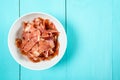 Fresh Bacon In White Bowl Royalty Free Stock Photo
