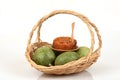 Fresh bael and candy bael, fruit of Thailand. Royalty Free Stock Photo