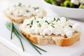 Fresh baguette with curd