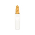 Fresh baguette in a paper bag vector Illustration