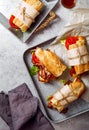 Fresh baguette sandwich bahn-mi styled Royalty Free Stock Photo