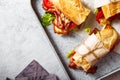 Fresh baguette sandwich bahn-mi styled Royalty Free Stock Photo